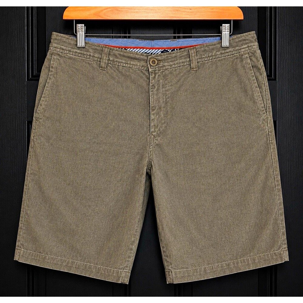 Tommy Bahama Silk Cotton Shorts Mens 38 Tan Flat Front Luxury Casual 90% Silk